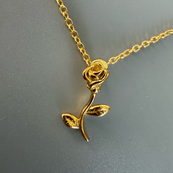14k Gold Vermeil Rose Necklace – Dainty, Hypoallergenic, Gift for Her - Picture 6 of 11